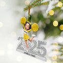 Gift For Yourself,Gift For Women,Happy,Christmas - 3D Shining Effect Christmas Cheerleader - Personalized Custom Shaped Acrylic Ornament