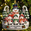 Gift For Grandparents,Grandpa,Gift For Grandpa,Gift For Grandma,Grandma,Grandkids,Gift For Grandkids,Gift For Women,Gift For Men,Top Market,Christmas - Christmas Snowman Our Grandkids 3D Effect - Personalized Custom Shaped Acrylic Ornament