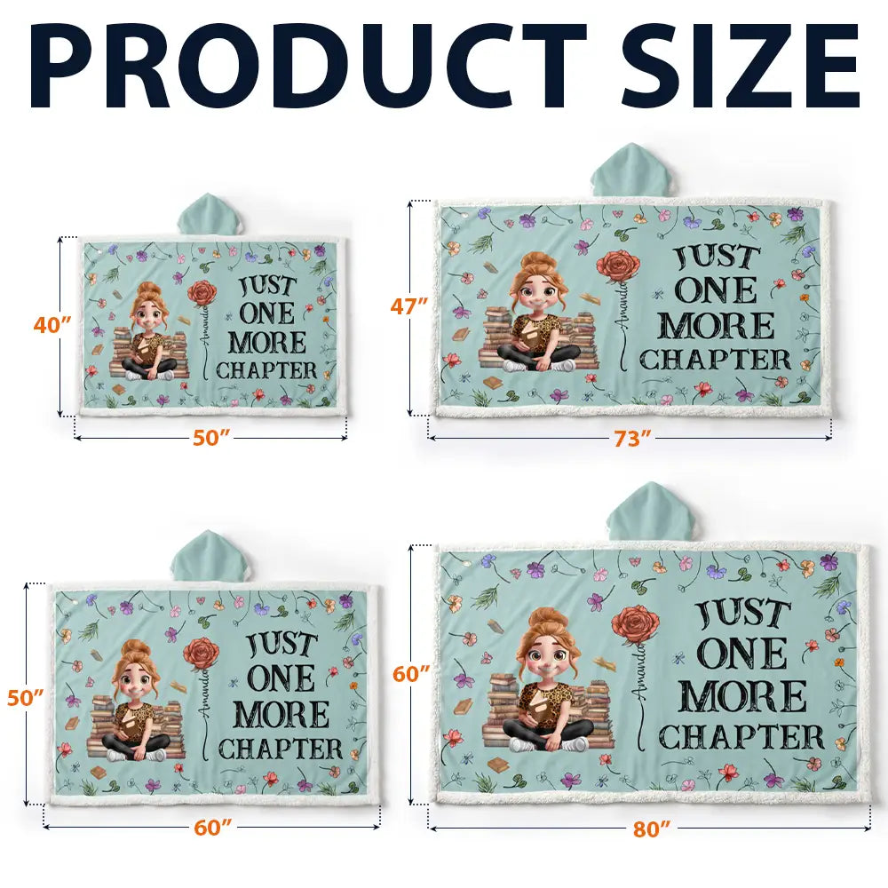 Reading, Gift For Yourself, Gift For Women, Happy - My Reading Blanket Reading Girl With Birth Month Flower - Personalized Wearable Hooded Blanket