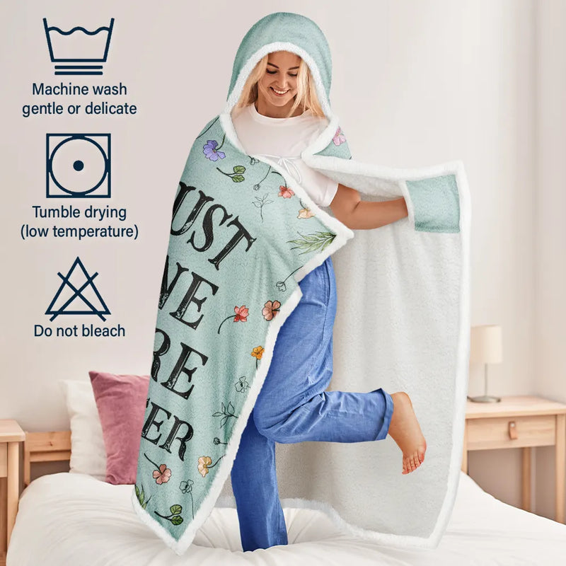 Reading, Gift For Yourself, Gift For Women, Happy - My Reading Blanket Reading Girl With Birth Month Flower - Personalized Wearable Hooded Blanket