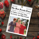 Gift For Bestie,Old Best friends,Gift For Sisters,Happy,Christmas,Top Market - Custom Photo The Besties Times It Takes A Long Time To Grow An Old Friend - Personalized Custom Shaped Acrylic Ornament