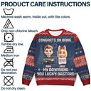 Gift For Couples,Old Couples,Gift For Husband,Gift For Wife,Gift For Women,Gift For Men,Funny,Christmas,Top Market - Christmas Couple Congrats On Being My Husband You Lucky Man - Personalized Unisex Ugly Sweater