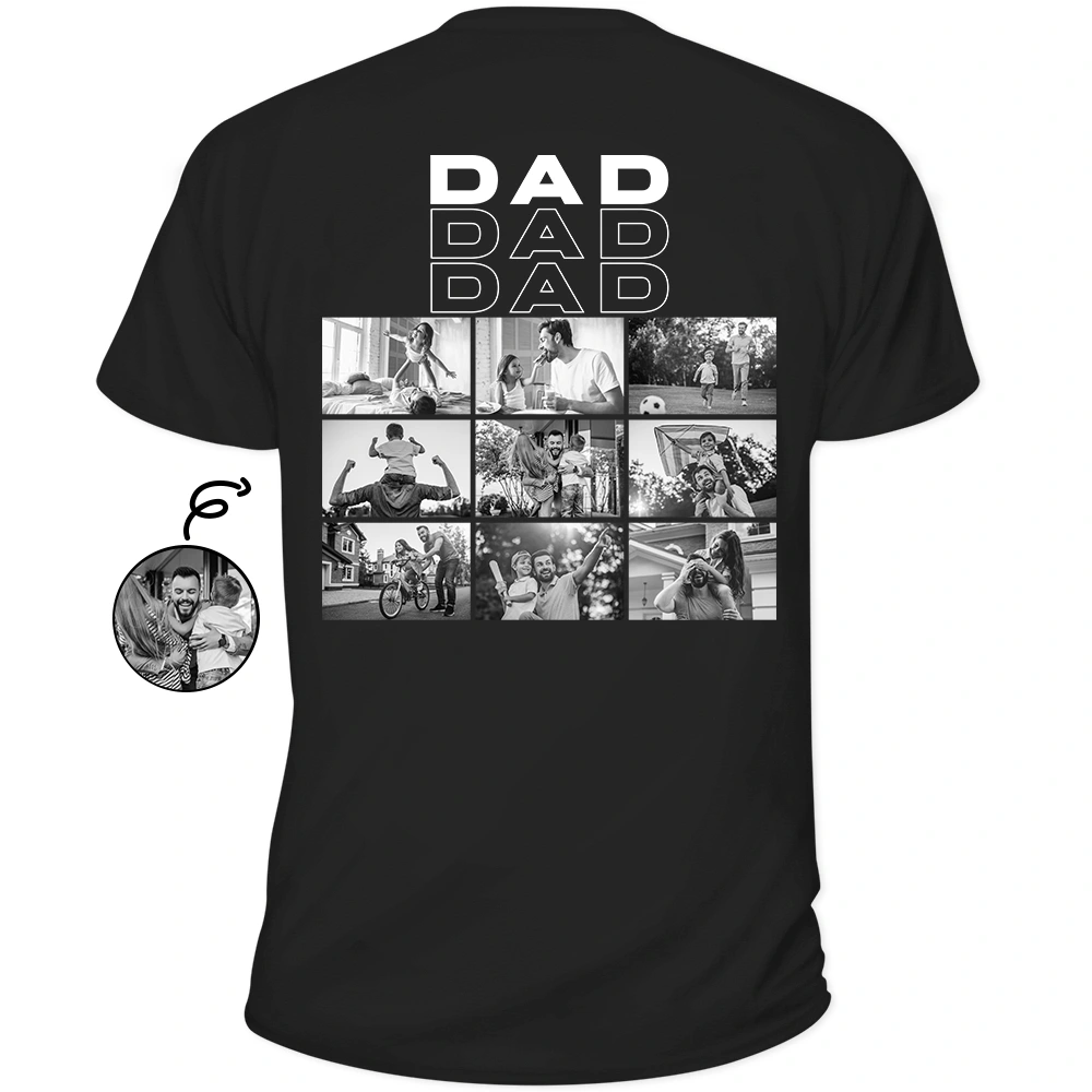 Custom Photo B&W Gift For Father - Personalised T Shirt