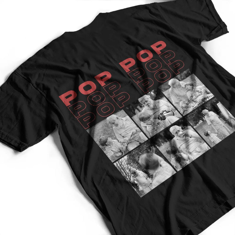 Custom Photo,Gift For Father,Gift For Grandpa,Happy - Custom Photo B&W Gift For Father - Personalised T Shirt