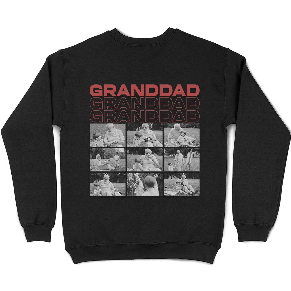 Custom Photo,Gift For Father,Gift For Grandpa,Happy - Custom Photo B&W Gift For Father - Personalised T Shirt