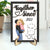 Together Since Kissing Couple - Gift For Couples, Husband, Wife - Personalized 2-Layered Wooden Plaque With Stand