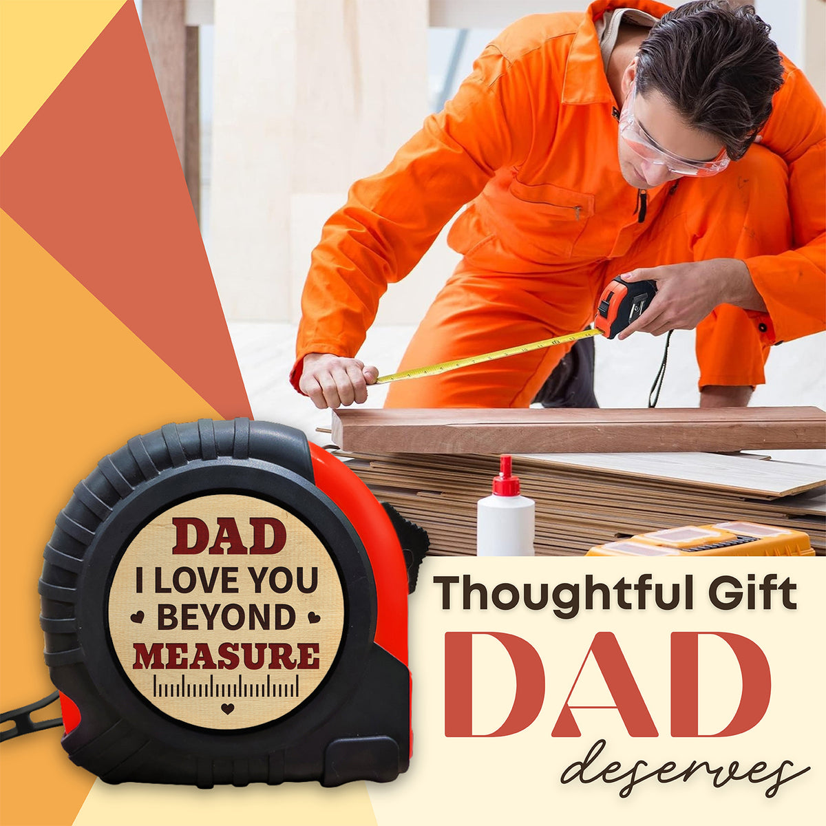 Wander Prints Gift For Dad - I Love You Beyond Measure Tape Measure - Father’s Day, Birthday, Christmas Gift AZCS