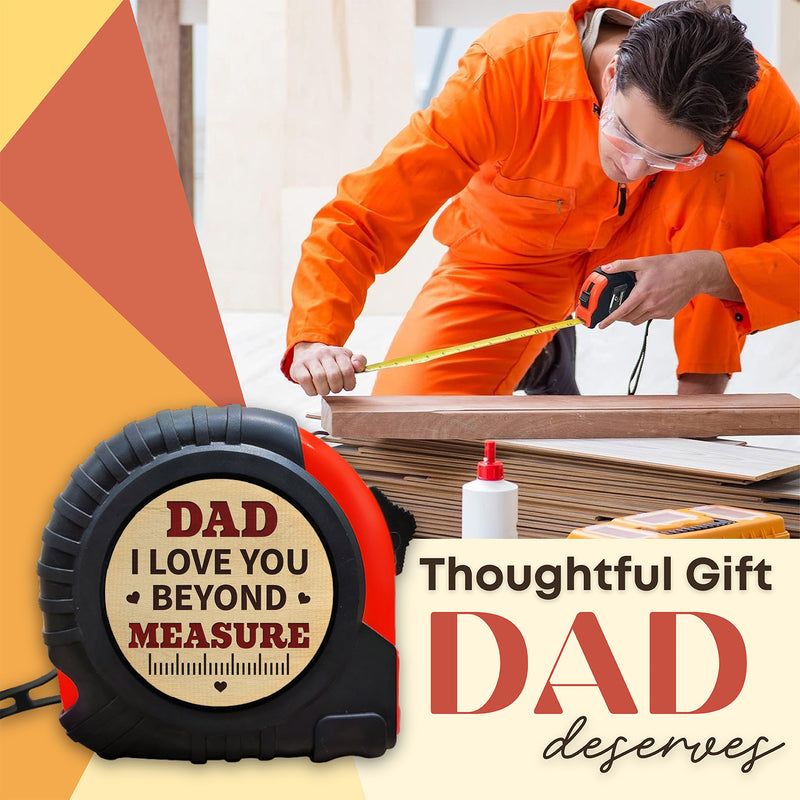 Wander Prints Gift For Dad - I Love You Beyond Measure Tape Measure - Father’s Day, Birthday, Christmas Gift AZCS