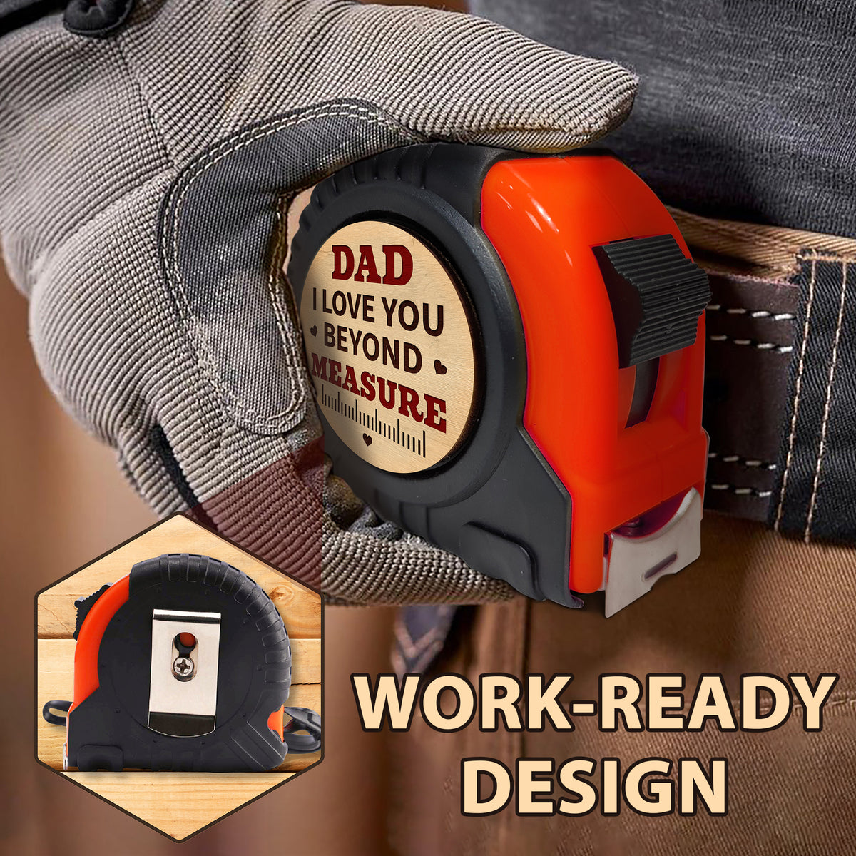 Wander Prints Gift For Dad - I Love You Beyond Measure Tape Measure - Father’s Day, Birthday, Christmas Gift AZCS