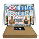 Pool Rules Soak Up The Sun Grilling - Home Decor, Backyard Decor, Gift For Her, Him, Family, Couples, Husband, Wife - Personalized Custom Classic Metal Signs