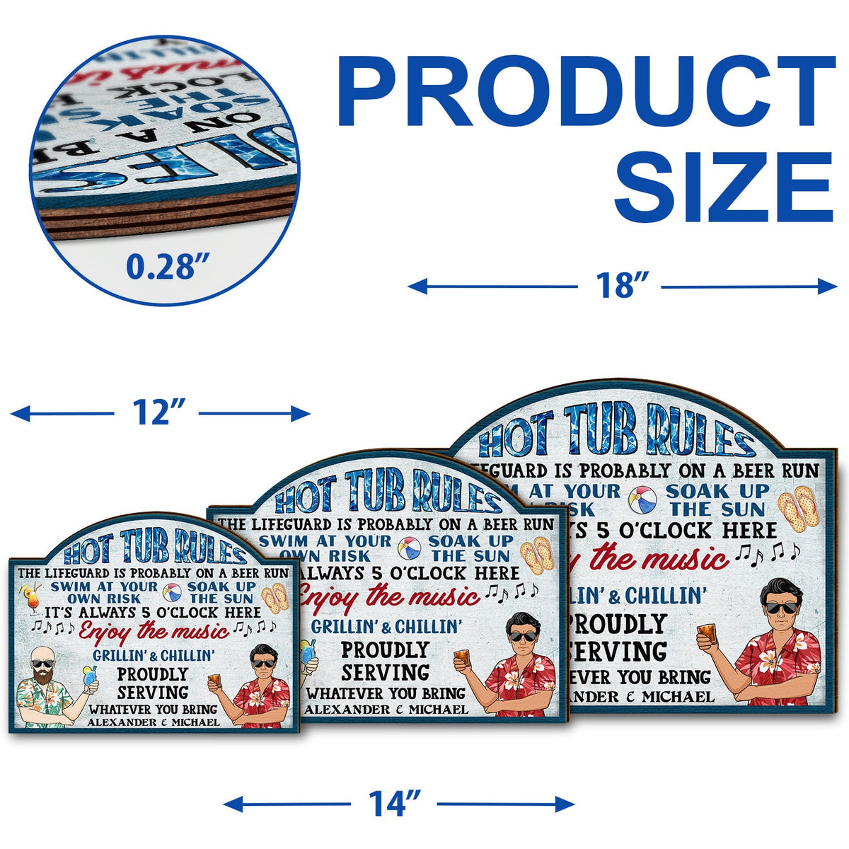 Pool Rules Swim At Your Own Risk Grilling Family - Home Decor, Backyard Decor, Gift For Her, Him, Couples, Husband, Wife - Personalized Custom Shaped Wood Sign