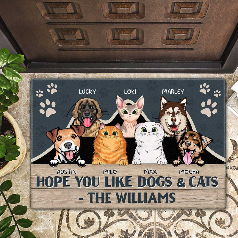 Hope You Like Dogs & Cats - Funny, Home Decor Gift For Dog Lovers, Cat Lovers - Personalized Custom Doormat
