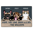Hope You Like Dogs & Cats - Funny, Home Decor Gift For Dog Lovers, Cat Lovers - Personalized Custom Doormat