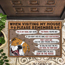 N'oubliez pas de visiter notre maison - Cadeau d'anniversaire, de pendaison de crémaillère, de décoration pour maman chien, papa chien, amoureux des chiens - Paillasson personnalisé