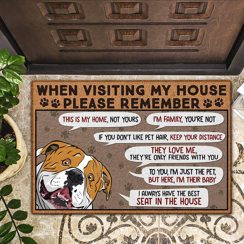 N'oubliez pas de visiter notre maison - Cadeau d'anniversaire, de pendaison de crémaillère, de décoration pour maman chien, papa chien, amoureux des chiens - Paillasson personnalisé