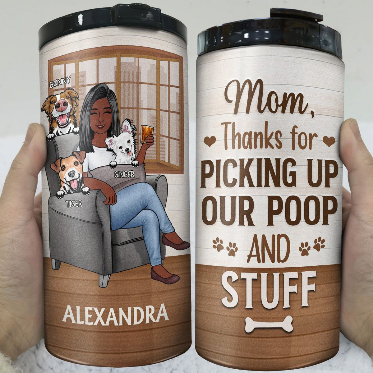 Thank You Best Dog Mom Ever - Birthday, Anniversary Gift For Dog Lover, Woman Who Loves Dogs - Personalized 4 In 1 Can Cooler Tumbler