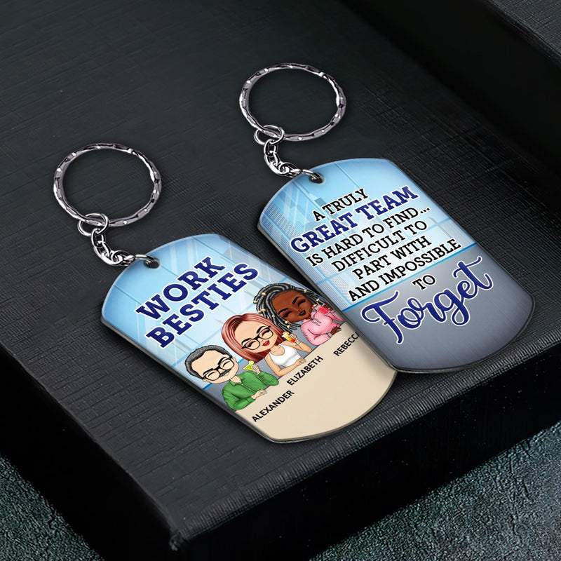 You Are The Reason I Don't Punch People At Work - Funny, Anniversary, Birthday Gifts For Colleagues, Coworker, Besties - Personalized Aluminum Keychain
