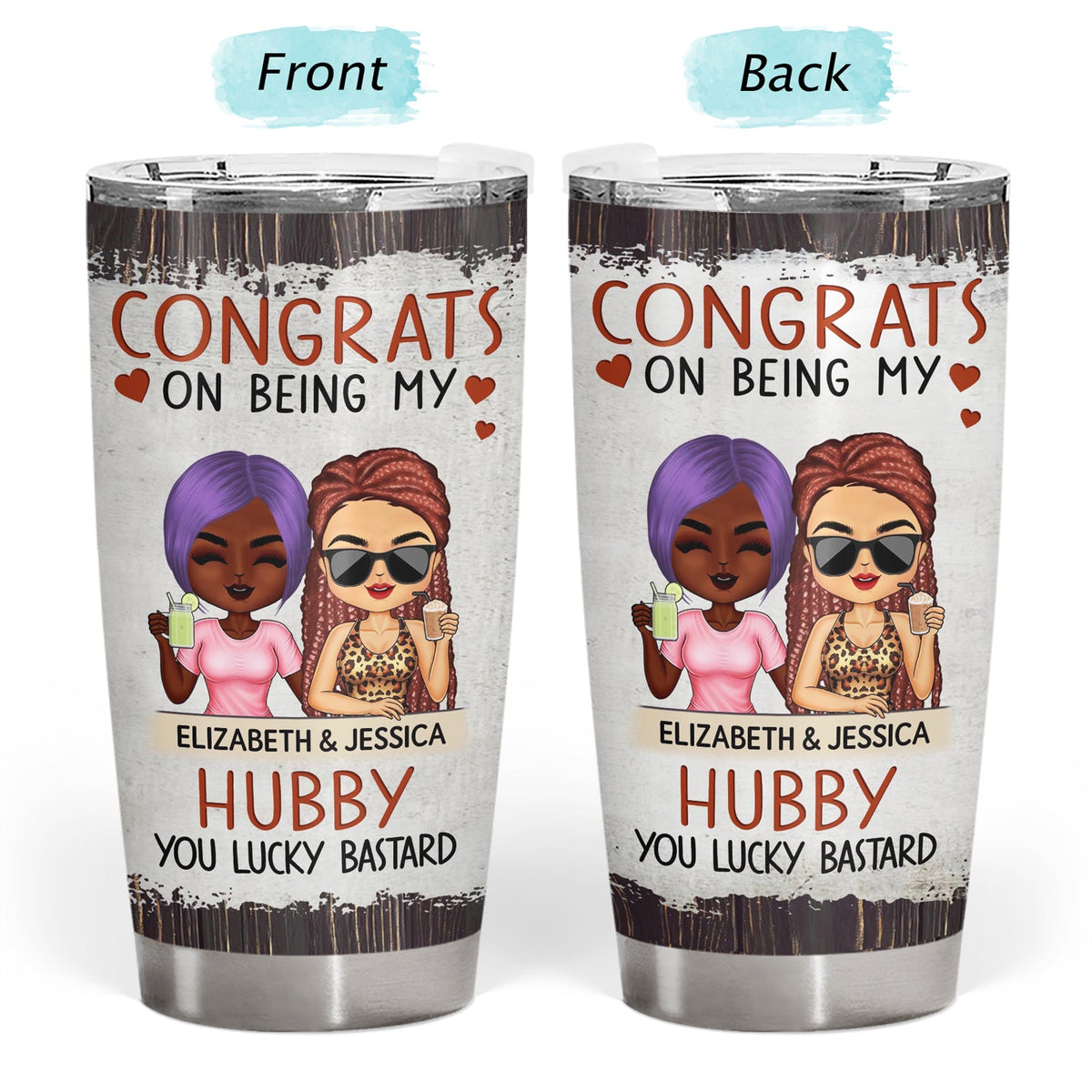 Congrats On Being My Husband Chibi - Anniversary, Vacation, Funny Gift For Couples, Family - Personalized Tumbler