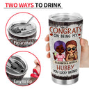 Congrats On Being My Husband Chibi - Anniversary, Vacation, Funny Gift For Couples, Family - Personalized Tumbler