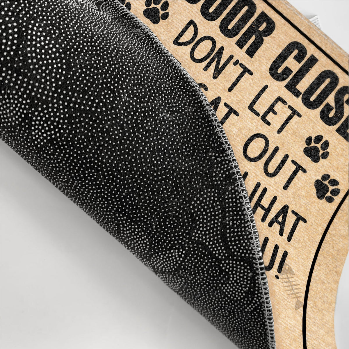 Keep The Door Closed Funny Cartoon Cat - Gift For Cat Lovers - Personalized Doormat