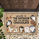 Welcome Hope You Brought Alcohol Funny Cartoon Cat - Gift For Cat Lovers - Personalized Doormat
