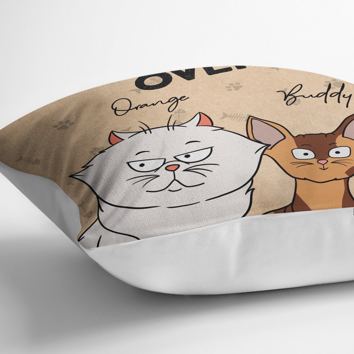 Cartoon Cat's Paw Throw Pillow - White - Khaki - 8 Colors - ApolloBox