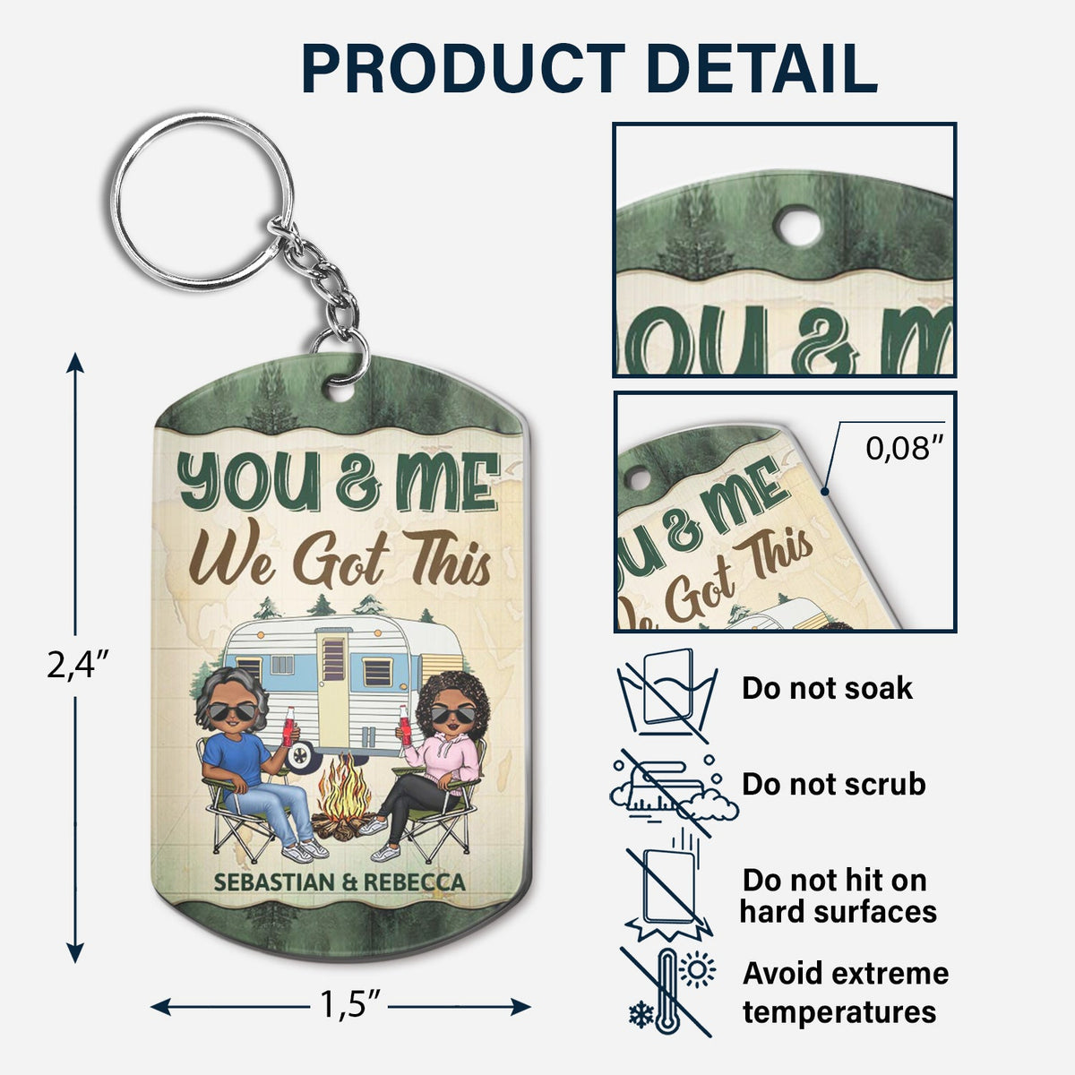 The Day I Met You - Anniversary, Loving Gifts For Couples, Husband, Wife, Camping Lovers - Personalized Aluminum Keychain