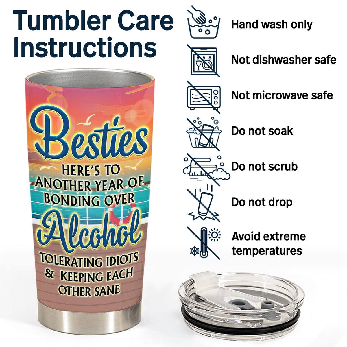 Cruising Through Life One Port At A Time Beach Cruise - Traveling, Vacation, Anniversary, Birthday Gift For Besties - Personalized Tumbler