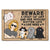Beware A Crazy Cat Lady & Her Spoiled Rotten Cats Live Here Funny Cartoon Cat - Gift For Cat Lovers - Personalized Doormat