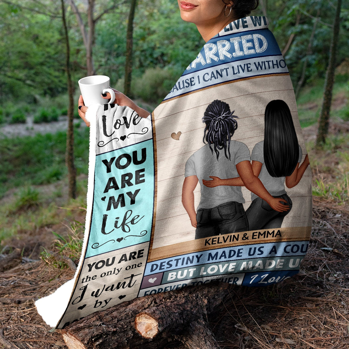 You Are My Love I Married You Because I Can't Live Without You Husband Wife Backside - Gift For Couples - Personalized Fleece Blanket