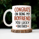 Congrats On Being My Husband Kissing Couple - Anniversary, Vacation, Funny Gift For Couples, Family - Personalized Mug