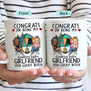 Congrats On Being My Husband Camping - Anniversary, Vacation, Funny Gift For Couples, Family - Personalized Mug