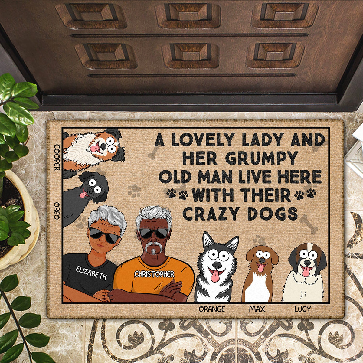 A Lovely Lady And Her Grumpy Old Man Live Here Funny Cartoon Dog - Gif ...