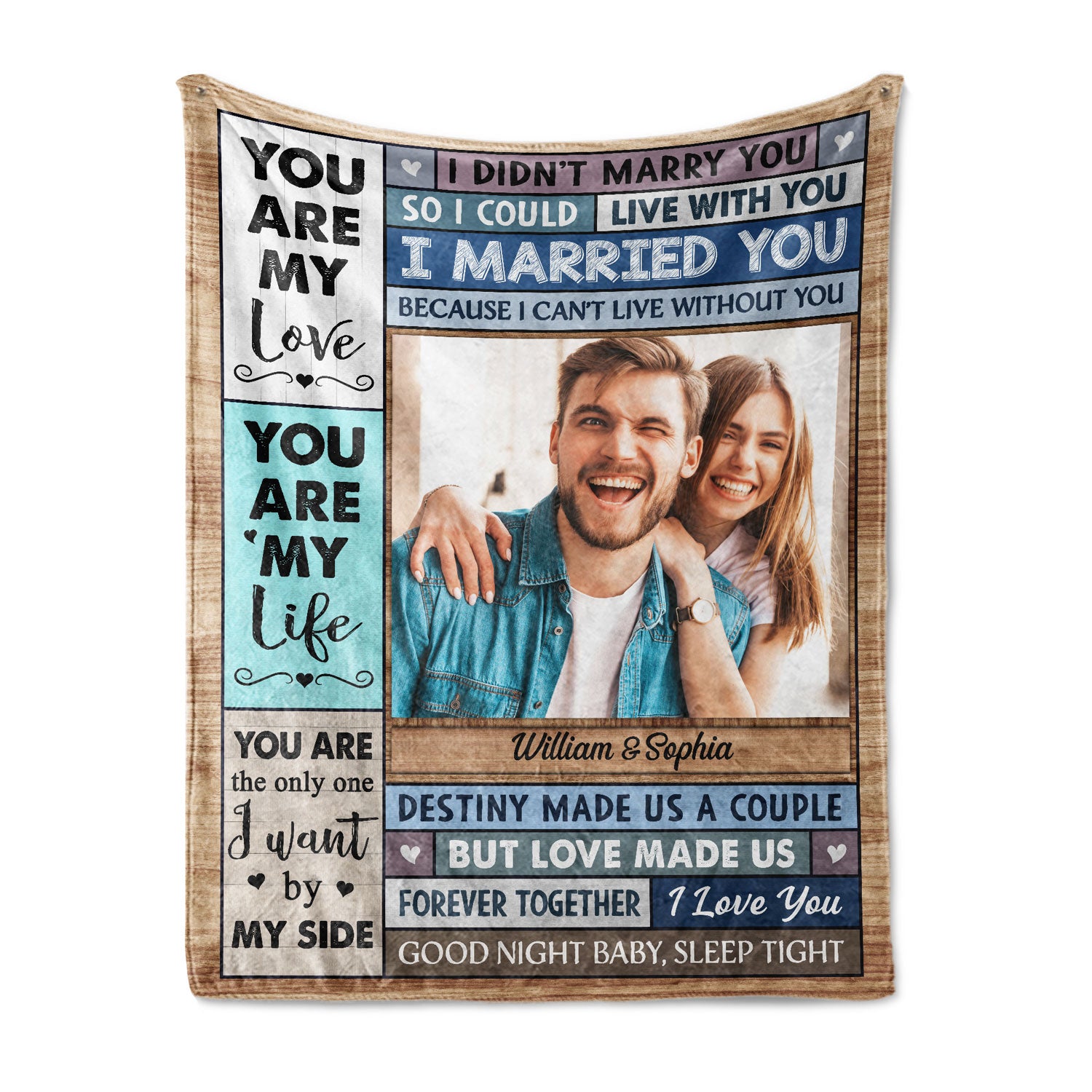 Custom Photo You Are My Love I Married You Because I Can't Live Without You Husband Wife - Gift For Couples - Personalized Fleece Blanket
