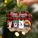 Dear Santa We Really Tried - Christmas Gift For Dog Lovers, Cat Lovers - Personalized Medallion Wooden Ornament