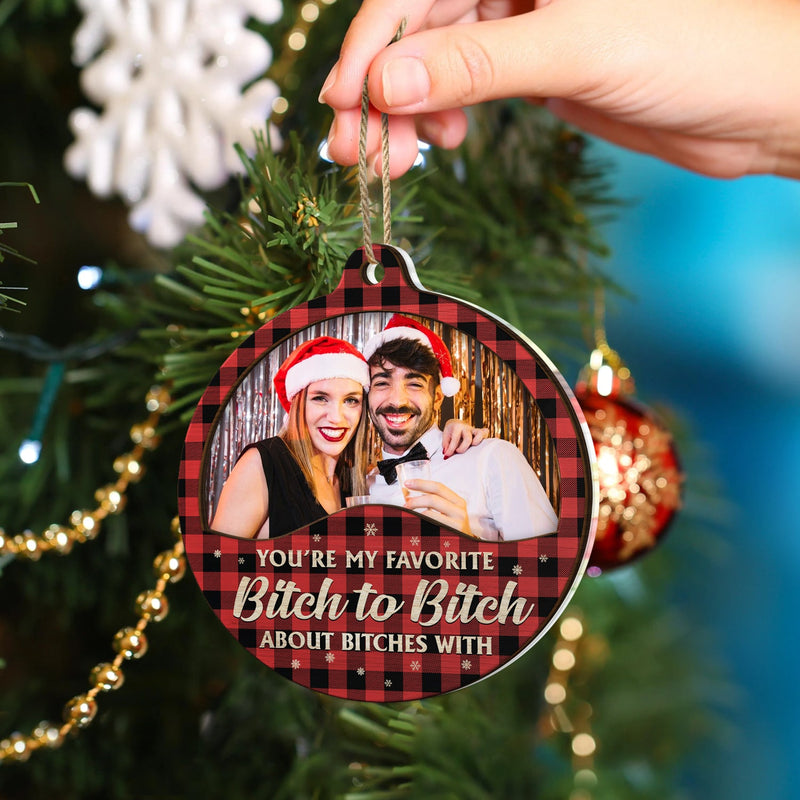 Custom Photo You Are The Reason I Don't Punch People At Work - Christmas Gifts For Colleagues, Coworker, Besties - Personalized 2-Layered Mix Ornament