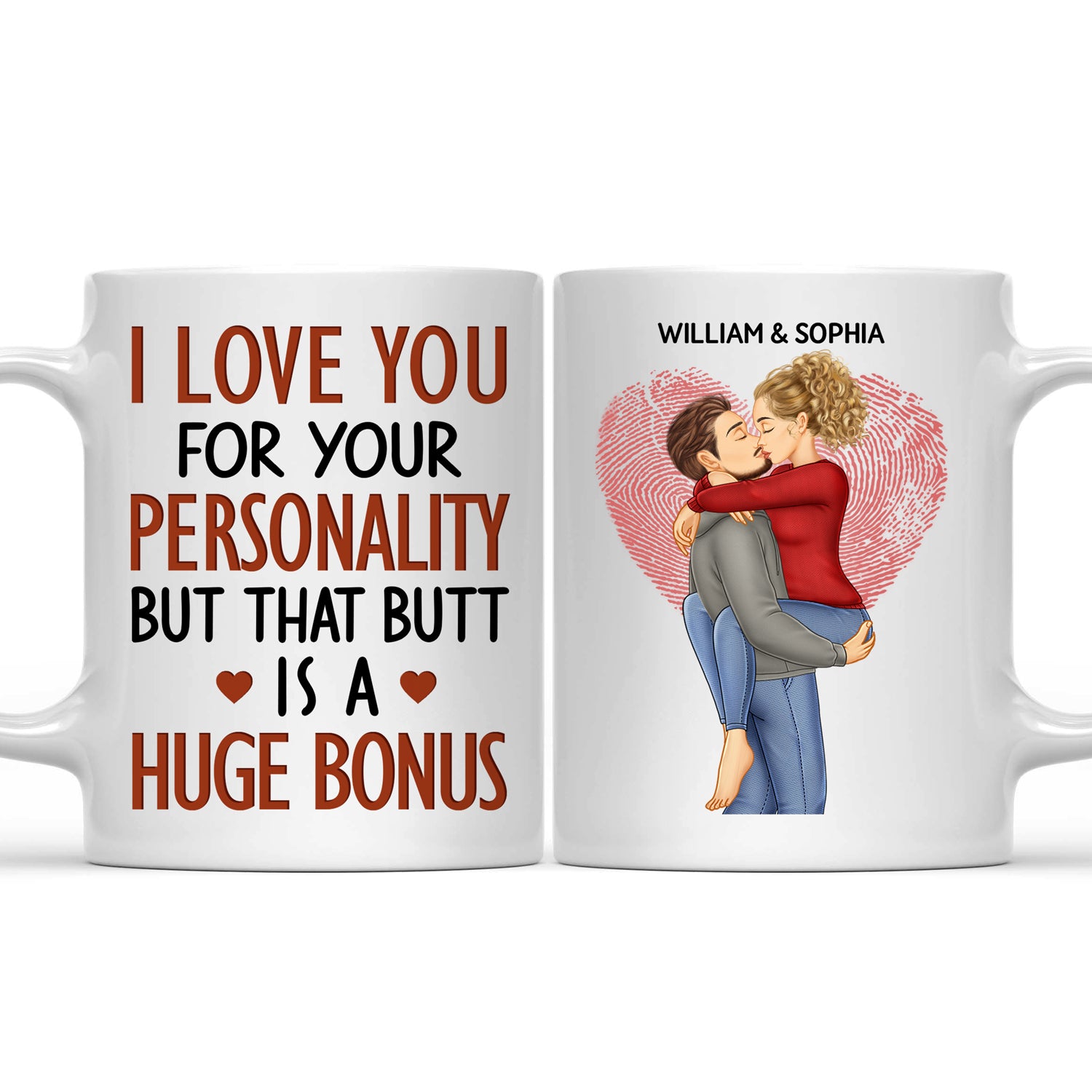 I Love You For Your Personality Kissing Couple - Anniversary, Vacation, Funny Gift For Couples, Family - Personalized Mug
