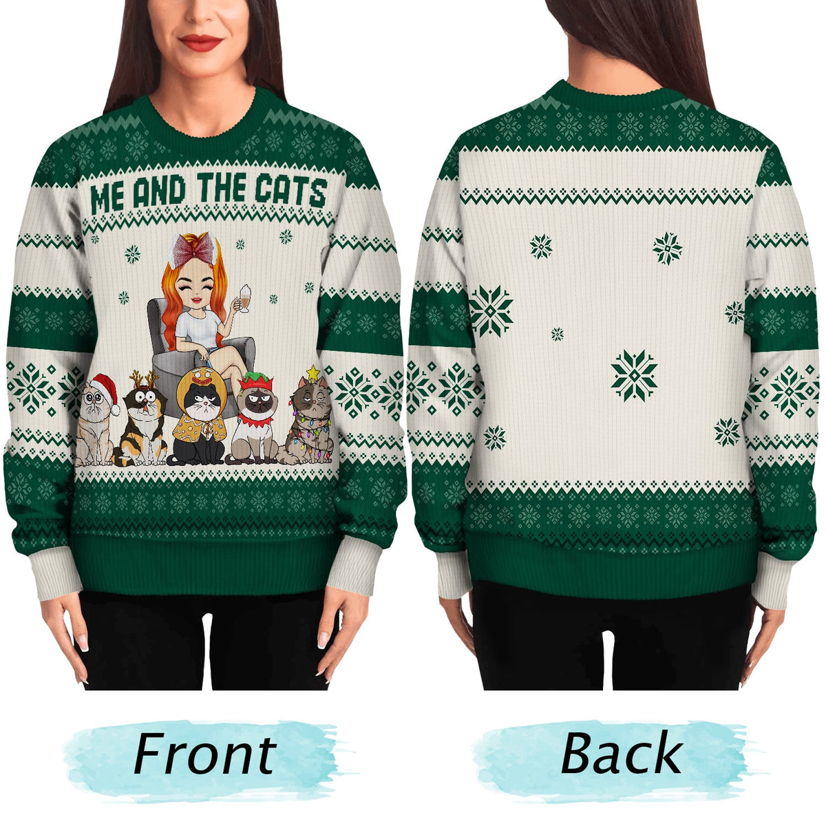 Best Dog Mom Ever Chibi - Christmas Gift For Dog Lovers, Cat Lovers - Personalized Unisex Ugly Sweater