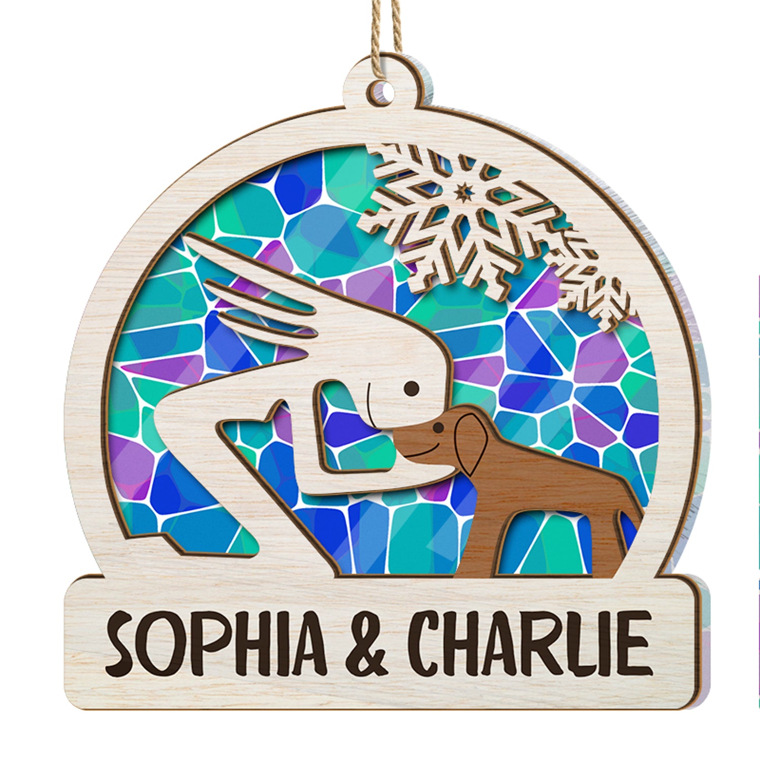 Loving Fur Babies - Christmas Gift For Dog Lovers, Cat Lovers, Pet Owners - Personalized Suncatcher Ornament