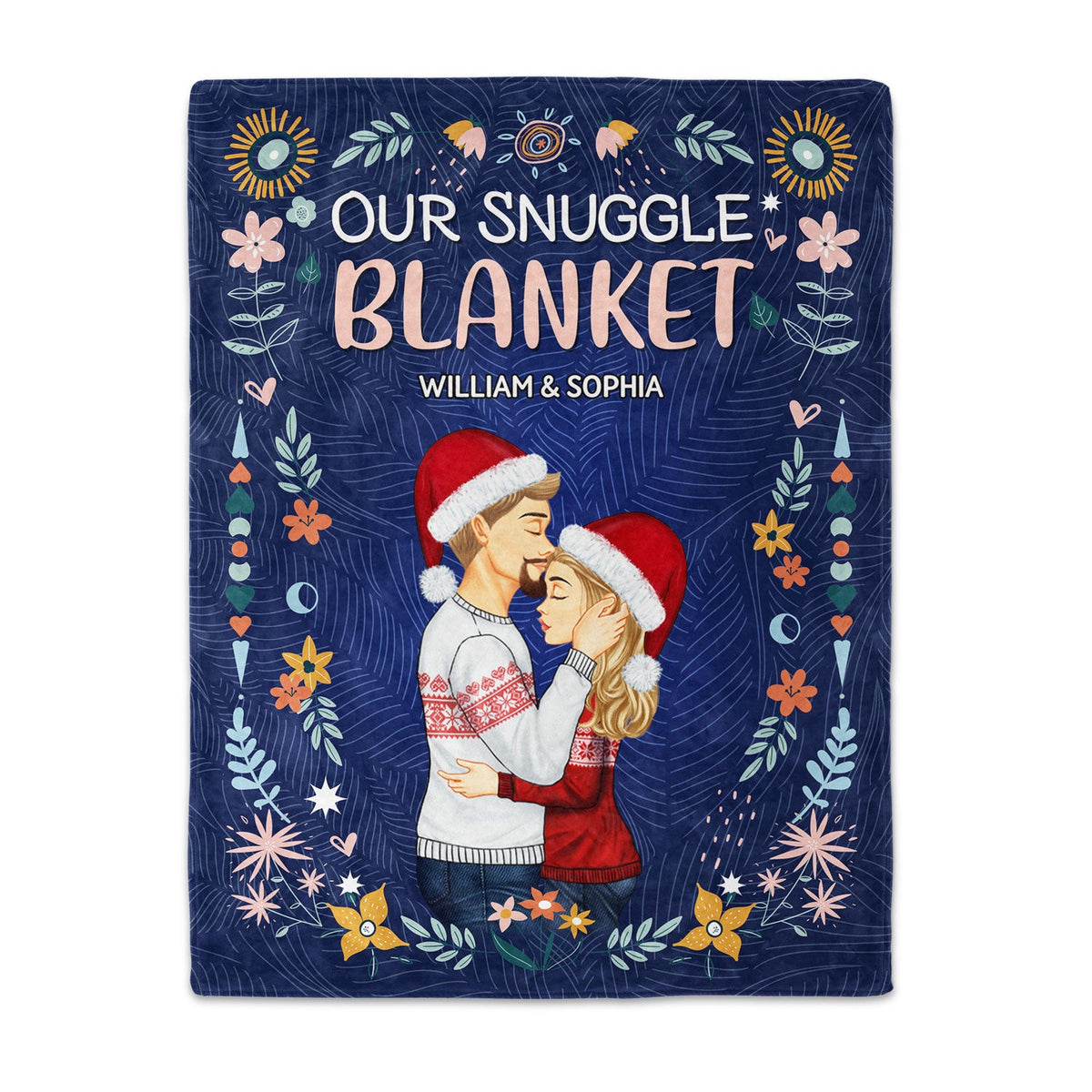 Notre couverture douillette - Cadeau de vacances, d'anniversaire, d'amour, d'anniversaire pour conjoint, mari, femme, petit ami, petite amie - Couverture polaire personnalisée