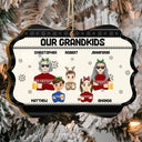 Flat Art - Noël, cadeau amusant pour famille, couple, papa, maman, grand-père, grand-mère - Décoration en bois médaillon personnalisée