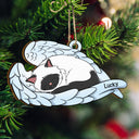 Ange animal de compagnie - Cadeau de Noël commémoratif pour amoureux des chiens et des chats - Décoration en bois découpée personnalisée