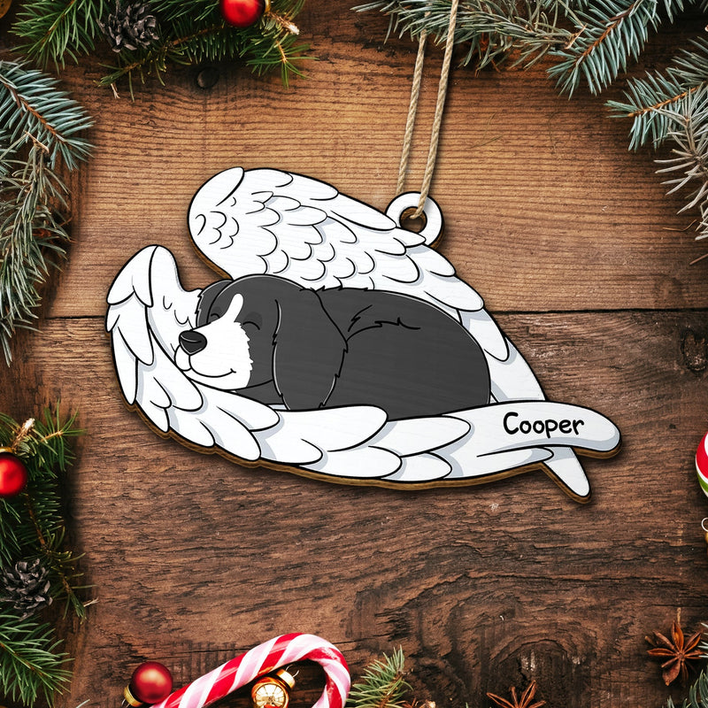 Ange animal de compagnie - Cadeau de Noël commémoratif pour amoureux des chiens et des chats - Décoration en bois découpée personnalisée