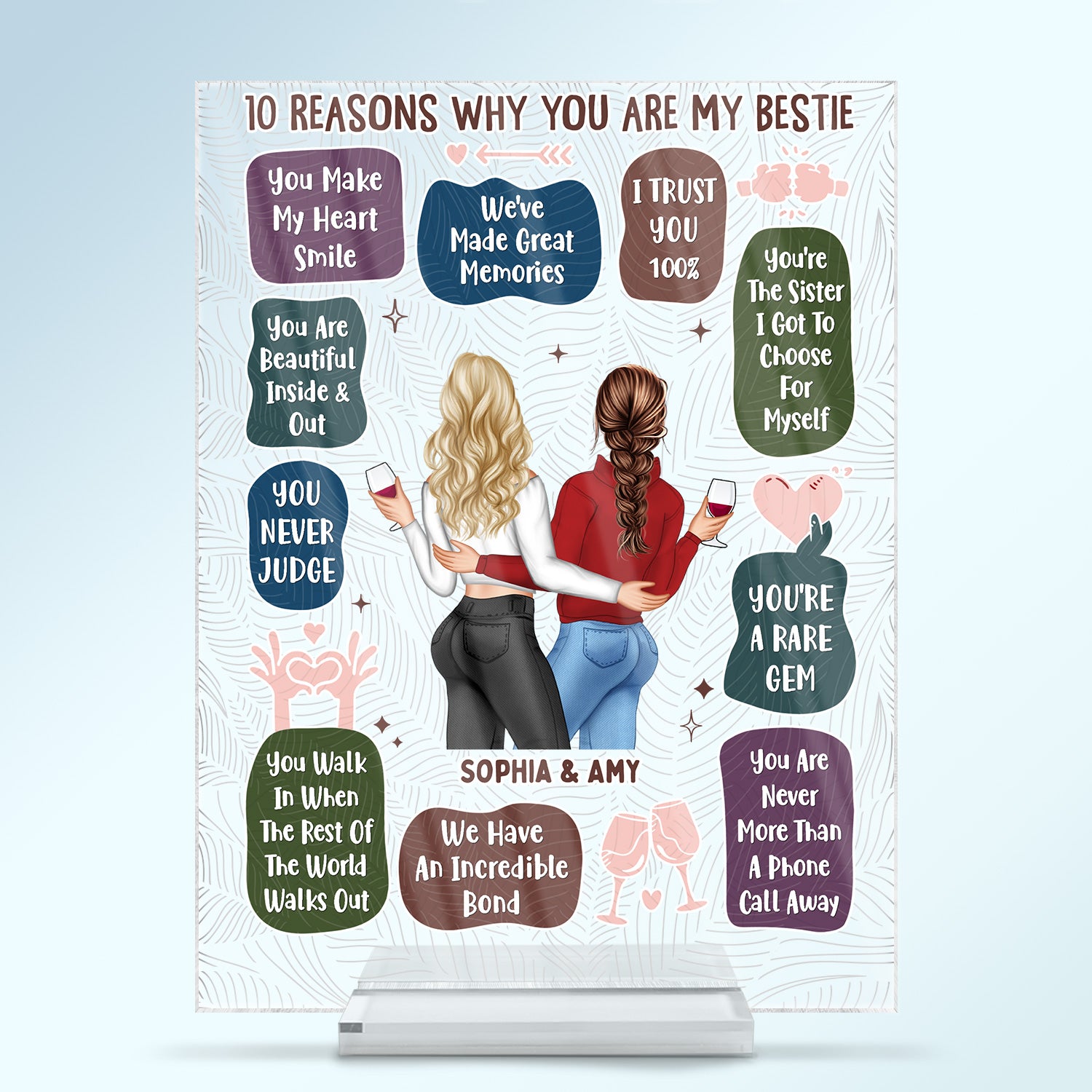 10 Reasons Why You Are My Bestie - Holiday, Birthday, Loving Gift For Friends, Colleagues - Personalized Vertical Rectangle Acrylic Plaque