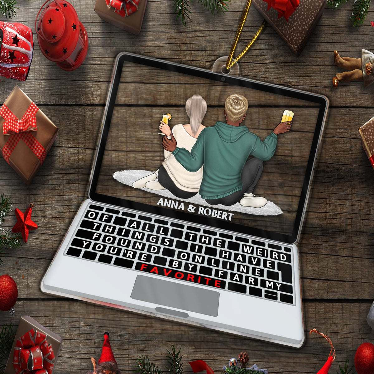 De toutes les choses étranges - Cadeau de Noël, d'amour, d'anniversaire pour couple, conjoint, mari, femme - Ornement acrylique personnalisé en forme personnalisée