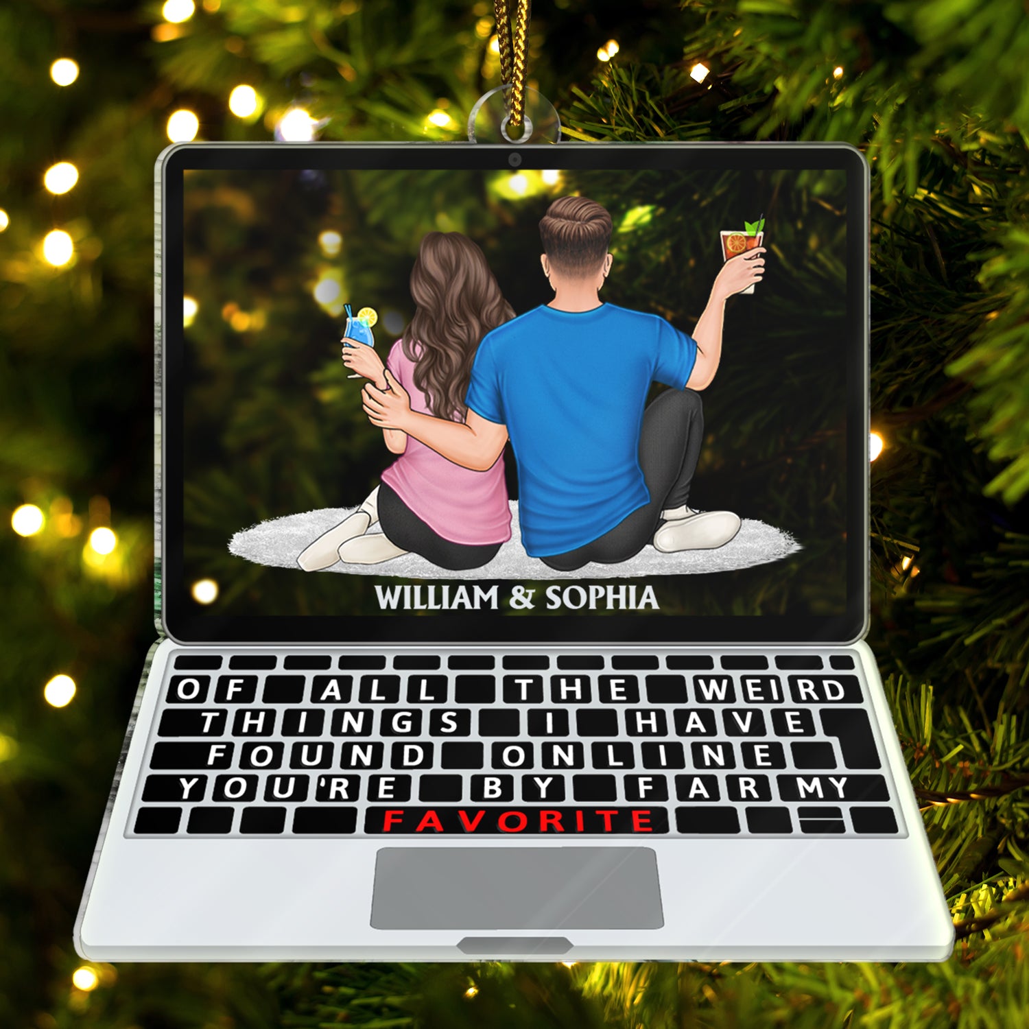 Of All The Weird Things - Christmas, Loving, Anniversary Gift For Couple, Spouse, Husband, Wife - Personalized Custom Shaped Acrylic Ornament