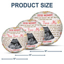 Photo personnalisée « Je t'entends dire que tu m'aimes » - Cadeau de fête prénatale, première maman, épouse - Coussin rond personnalisé