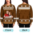 Version photo personnalisée 2 - Cadeau de vacances pour famille, couple, papa, maman, grand-père, grand-mère - Pull moche unisexe personnalisé