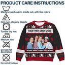 Version photo personnalisée 2 - Cadeau de vacances pour famille, couple, papa, maman, grand-père, grand-mère - Pull moche unisexe personnalisé