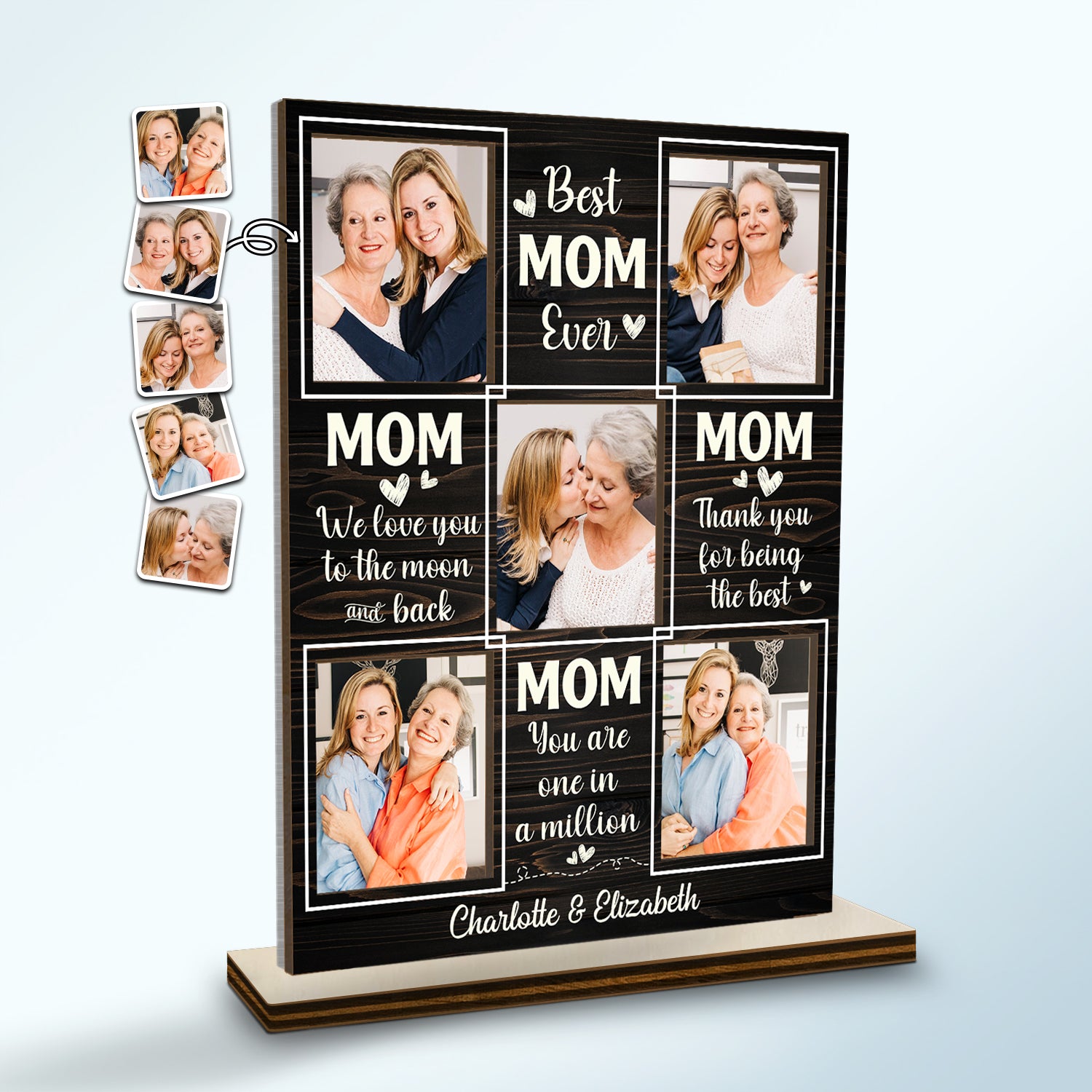 Custom Photo Mom Thank You For Being The Best - Loving Gift For Mother, Grandma, Nana - Personalized Custom Shaped 2-Layered Acrylic Wooden Plaque